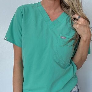 Figs Green Short Sleeve Women's Top